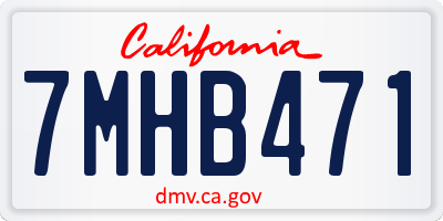 CA license plate 7MHB471