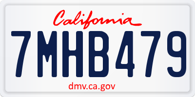 CA license plate 7MHB479