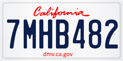 CA license plate 7MHB482