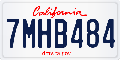 CA license plate 7MHB484