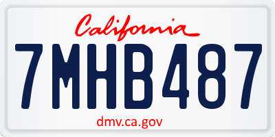 CA license plate 7MHB487