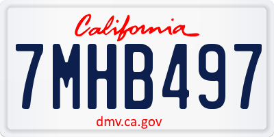 CA license plate 7MHB497