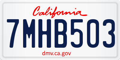 CA license plate 7MHB503