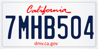 CA license plate 7MHB504