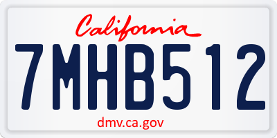 CA license plate 7MHB512