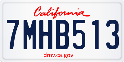 CA license plate 7MHB513