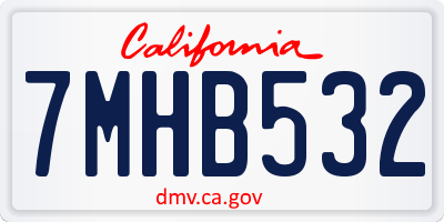 CA license plate 7MHB532