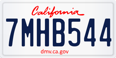 CA license plate 7MHB544