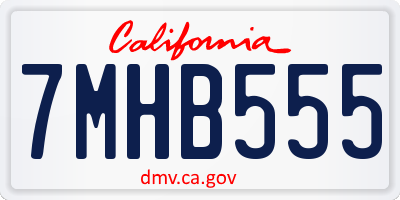 CA license plate 7MHB555