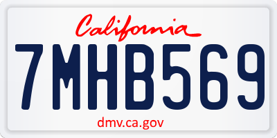CA license plate 7MHB569