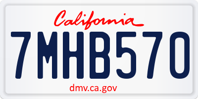 CA license plate 7MHB570