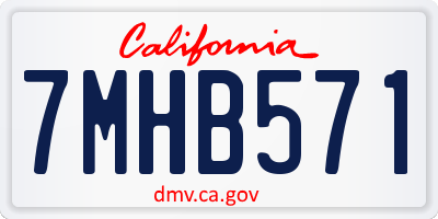 CA license plate 7MHB571