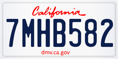 CA license plate 7MHB582