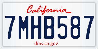 CA license plate 7MHB587