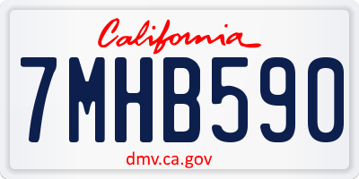 CA license plate 7MHB590