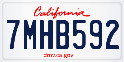 CA license plate 7MHB592