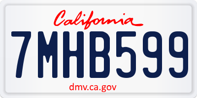 CA license plate 7MHB599