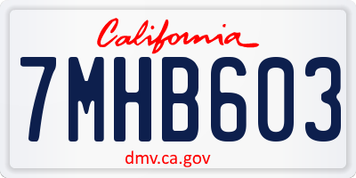 CA license plate 7MHB603