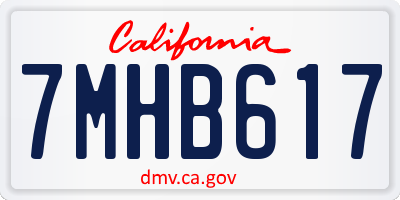 CA license plate 7MHB617