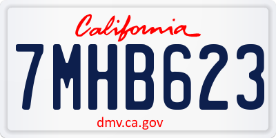 CA license plate 7MHB623