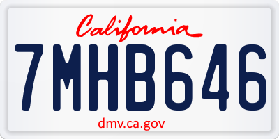 CA license plate 7MHB646