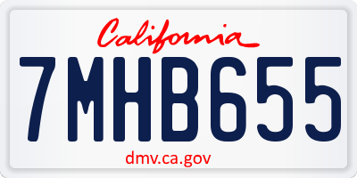 CA license plate 7MHB655