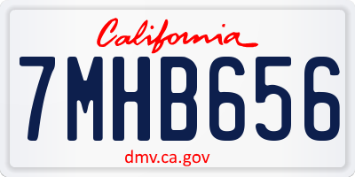 CA license plate 7MHB656