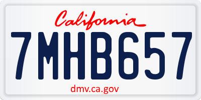 CA license plate 7MHB657