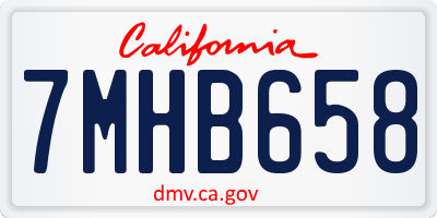 CA license plate 7MHB658