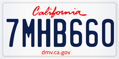 CA license plate 7MHB660