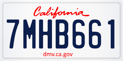 CA license plate 7MHB661