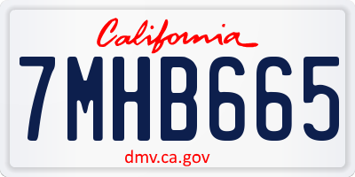 CA license plate 7MHB665