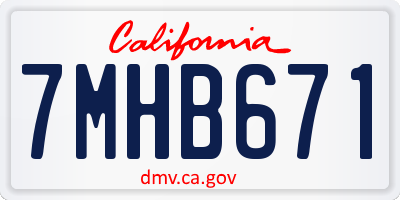 CA license plate 7MHB671