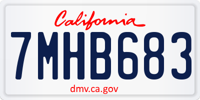 CA license plate 7MHB683