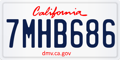 CA license plate 7MHB686