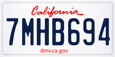 CA license plate 7MHB694