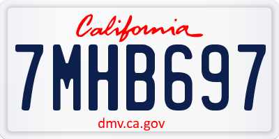 CA license plate 7MHB697
