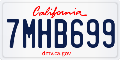 CA license plate 7MHB699