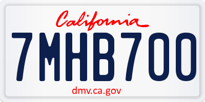 CA license plate 7MHB700