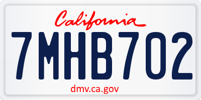 CA license plate 7MHB702