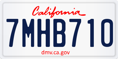 CA license plate 7MHB710