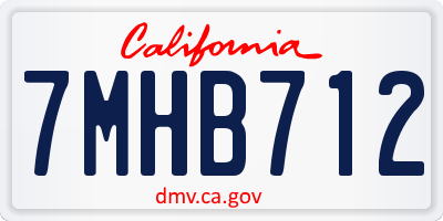 CA license plate 7MHB712