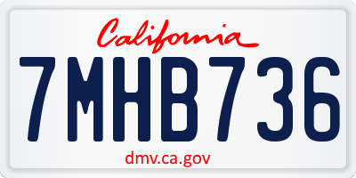 CA license plate 7MHB736