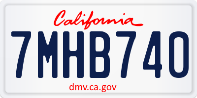 CA license plate 7MHB740