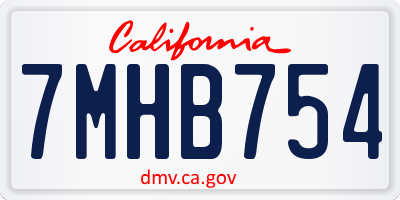 CA license plate 7MHB754