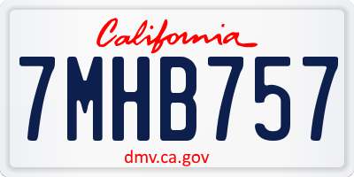 CA license plate 7MHB757