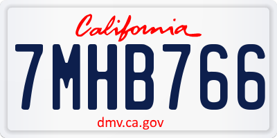 CA license plate 7MHB766