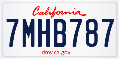 CA license plate 7MHB787