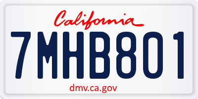 CA license plate 7MHB801