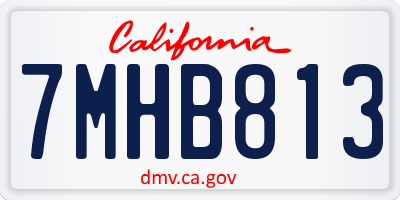 CA license plate 7MHB813